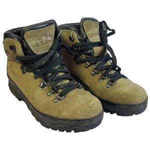 LL BEAN HIKING BOOTS LIGHT BROWN SUEDE